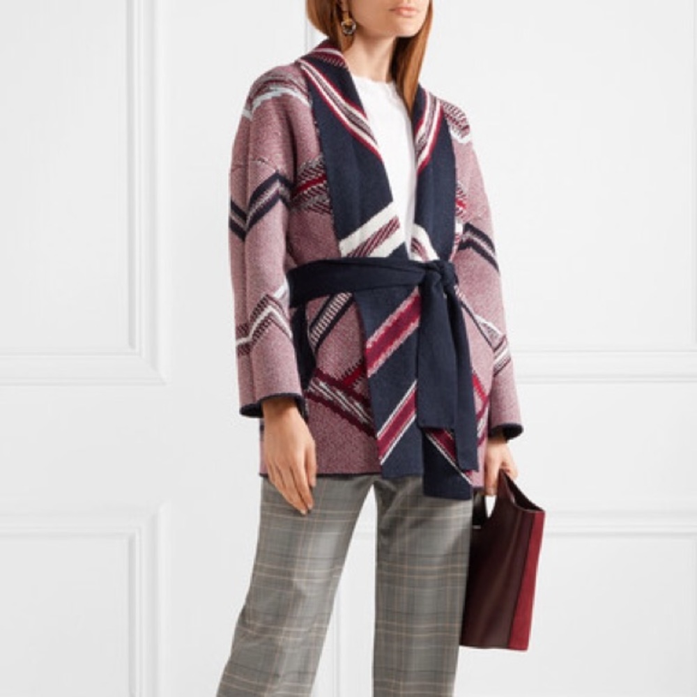 Maje reversible jacquard knit cardigan - Picture 3 of 8